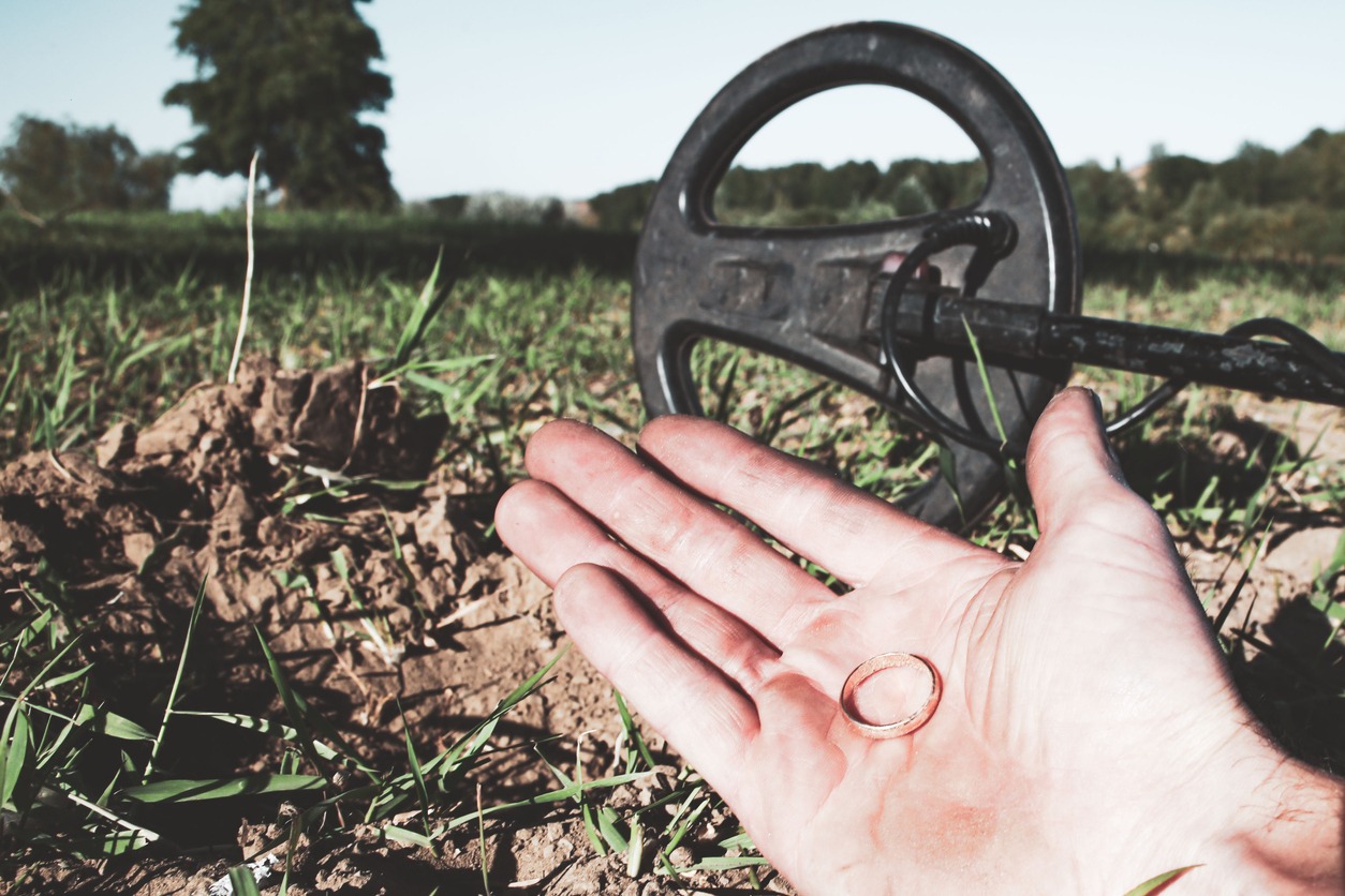 a ring found through metal detecting