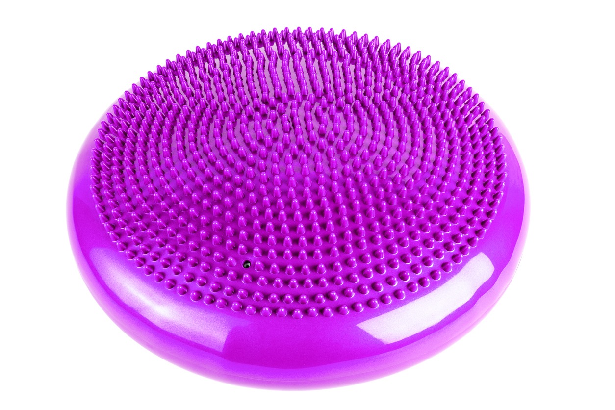 a purple wobble cushion