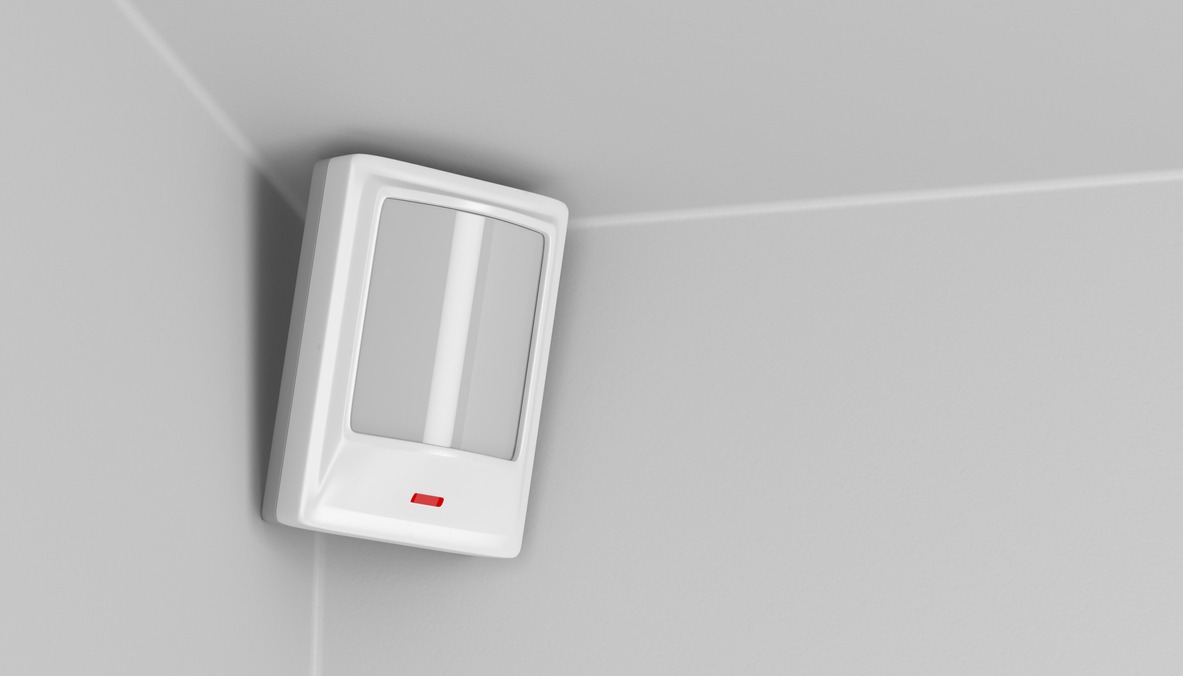 motion sensor installed on a wall