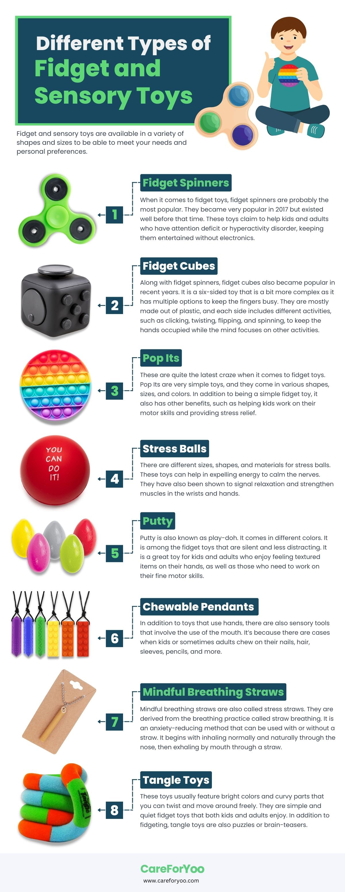 Different Types of Fidget and Sensory Toys