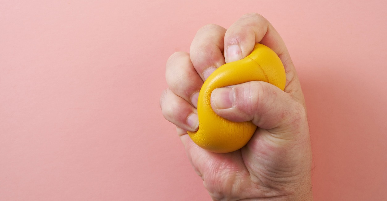 squeezing a stress ball