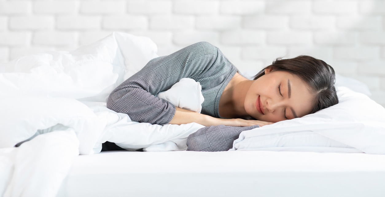 woman sleeping on her side