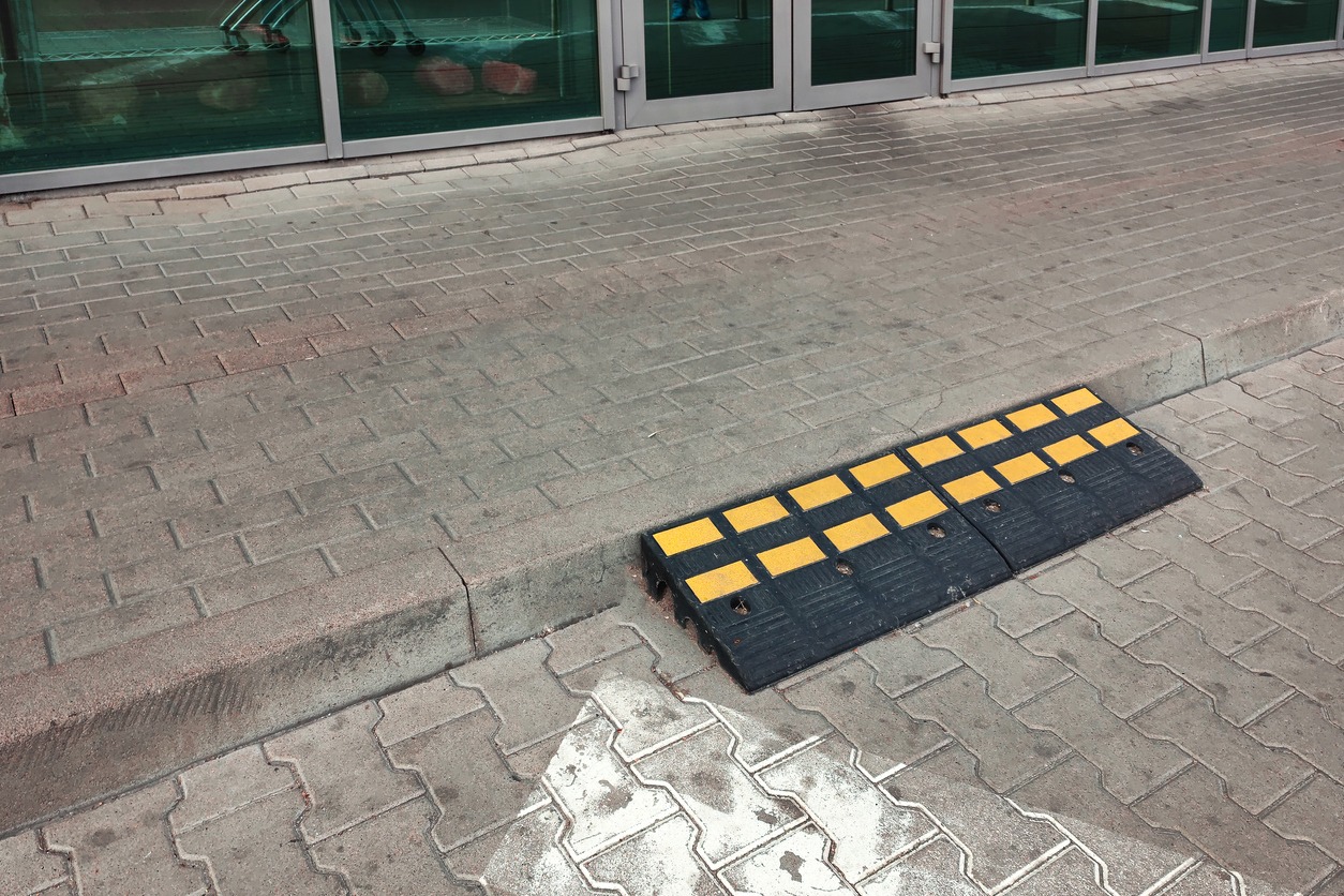 wheelchair ramp by the sidewalk
