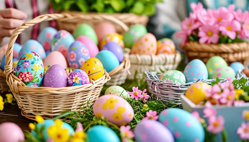 colorful springtime egg hunt