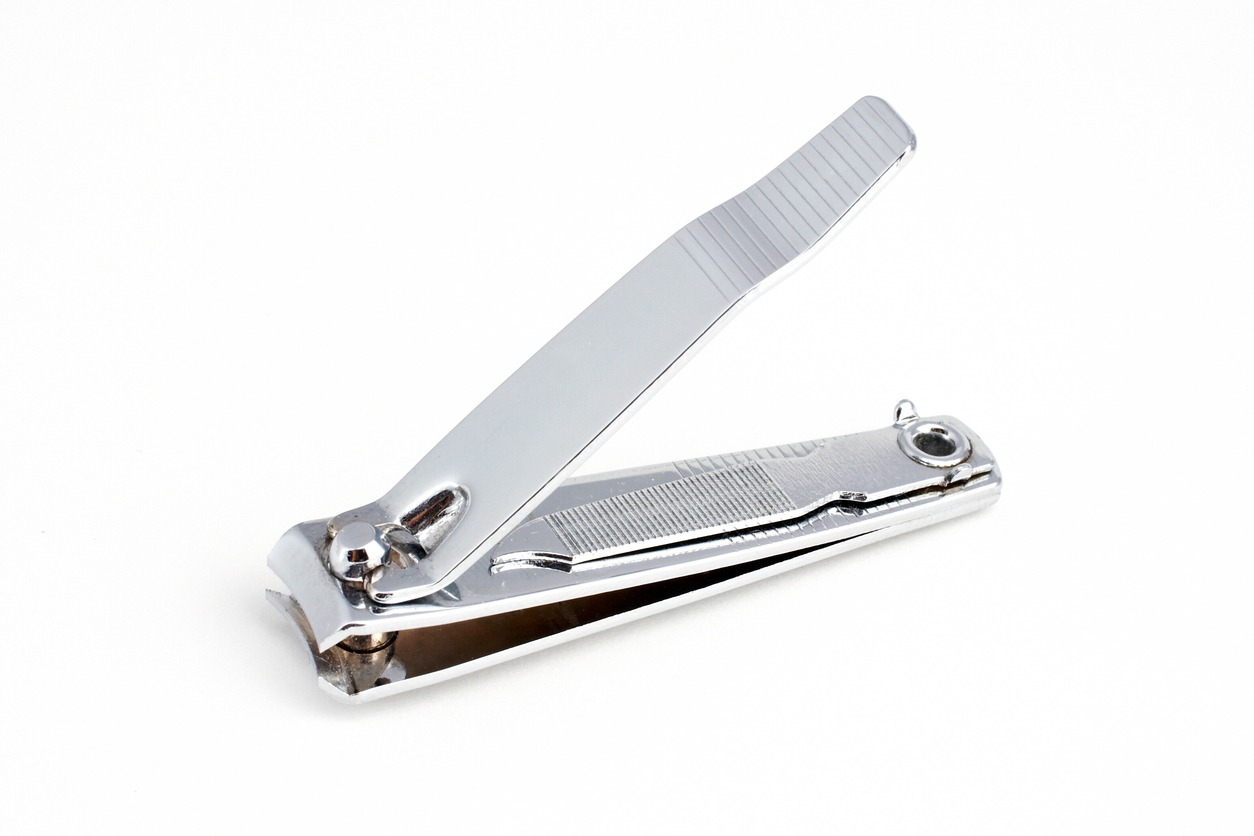 Nail cutter on white background