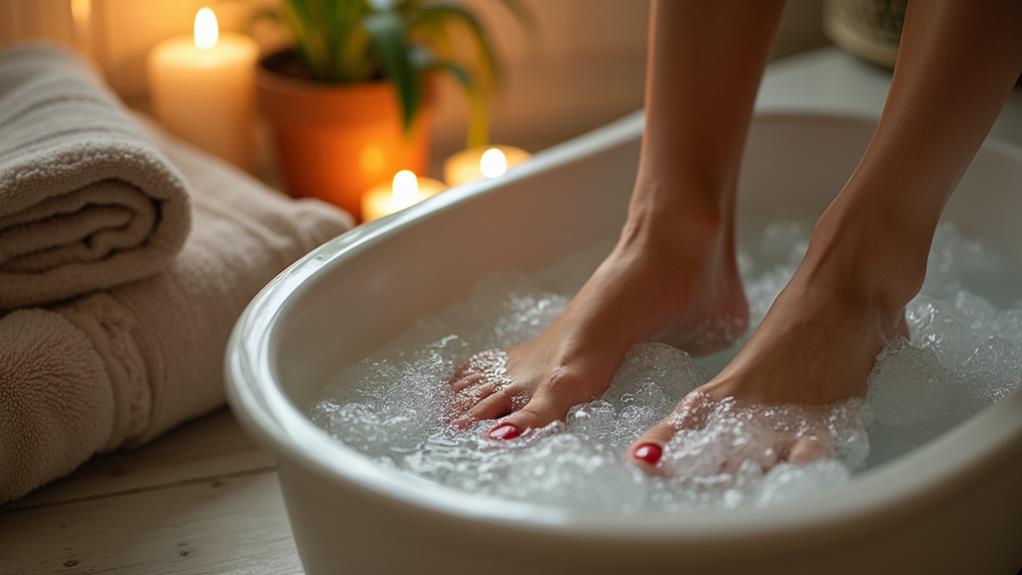 soak feet prior trimming