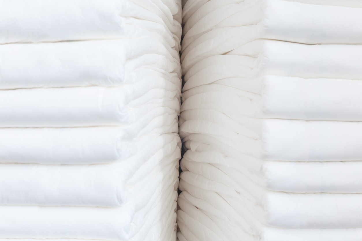 stacks of bed pads