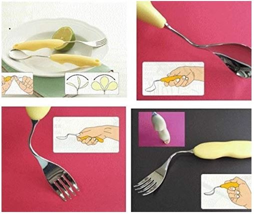 YxnGu Plastic Handle Swivel Spoon/Fork
