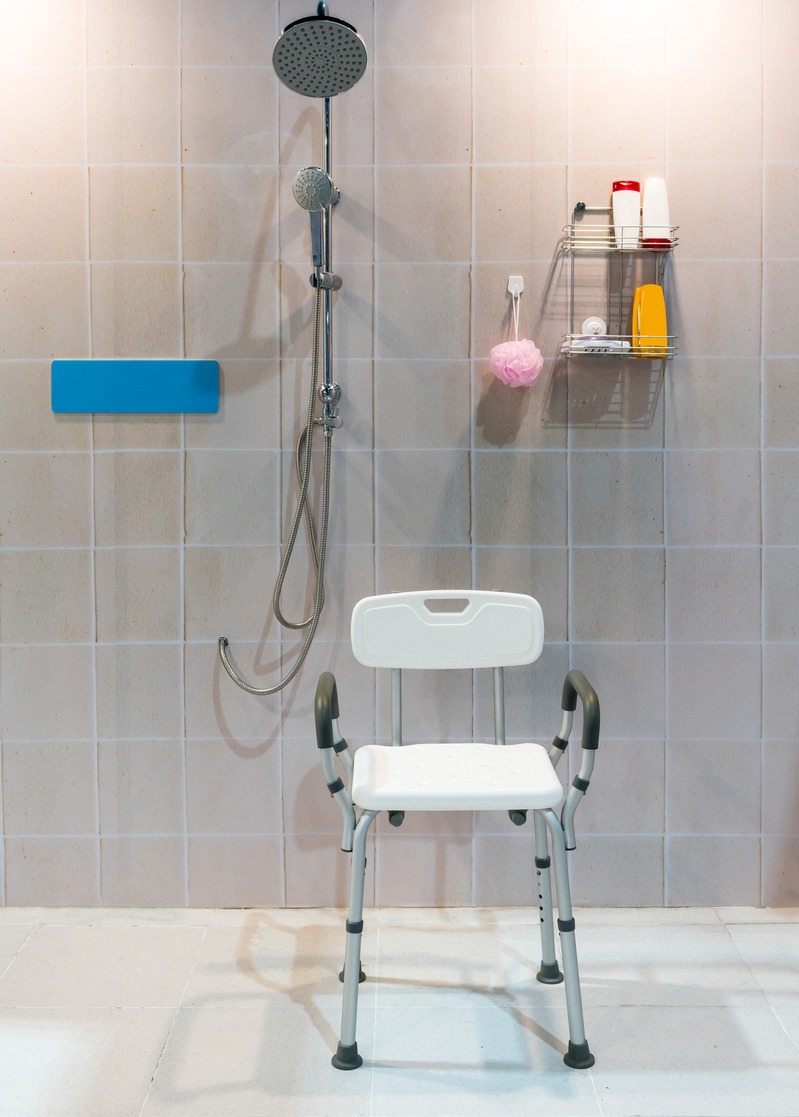 a standard shower chair