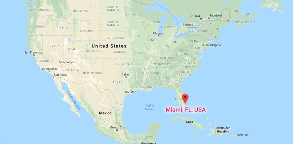 Miami FL USA Map