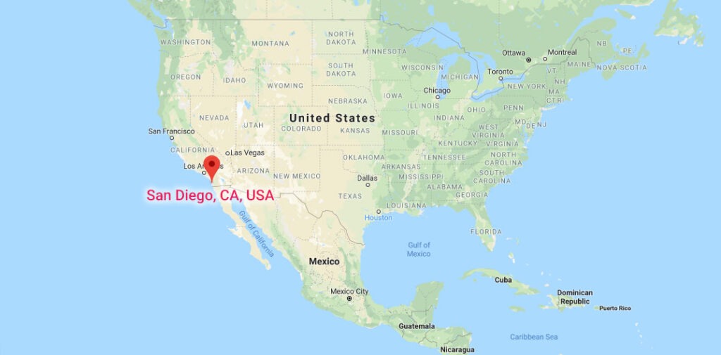 San Diego CA USA Map