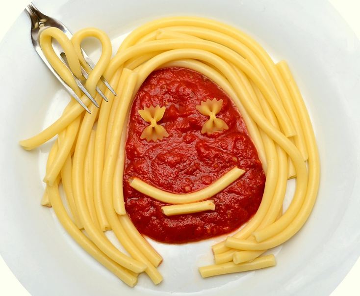 A funny way to present pasta noodles