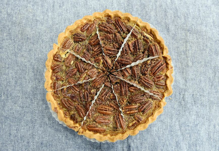 Baked Pecan Pie with nuts