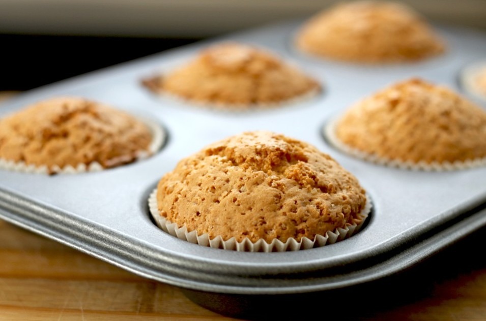 Close-up Picture of muffins in a baking tray