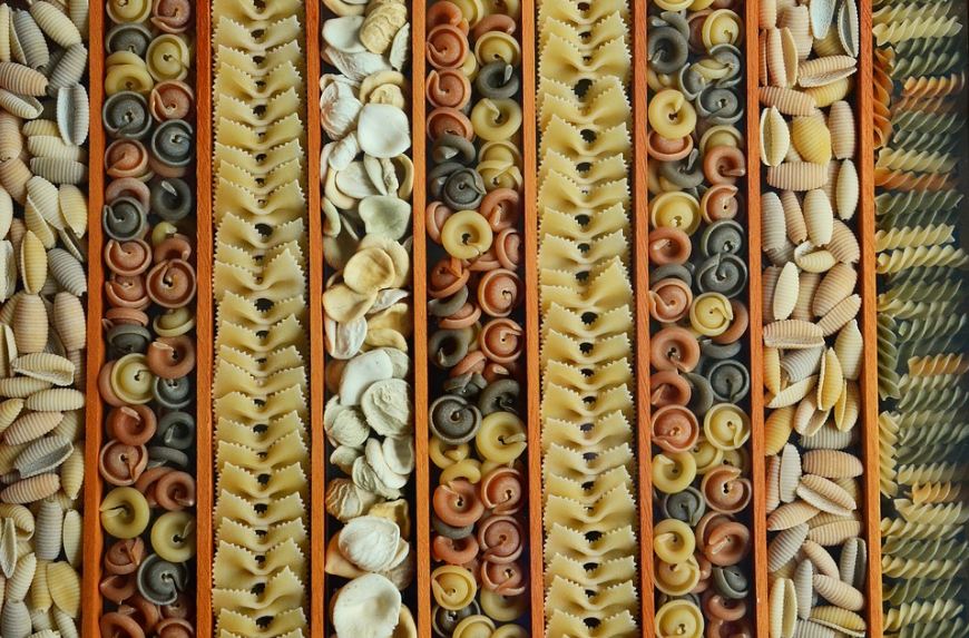 With many colors and shapes, one can always make different types of products from pasta.