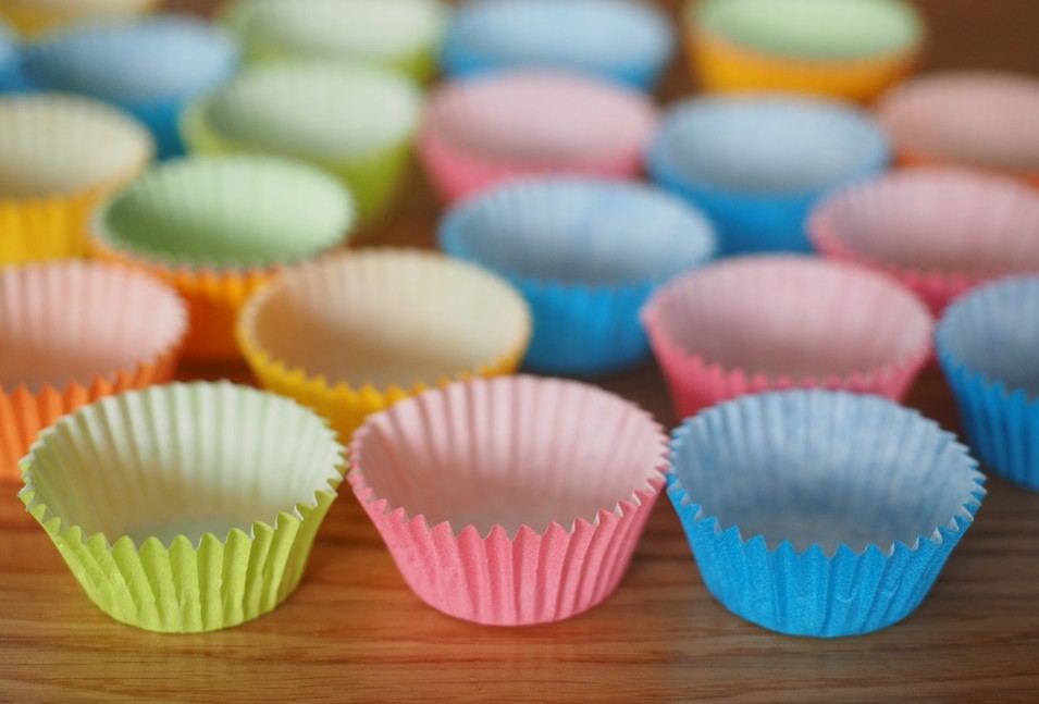 colorful baking cups made of paper