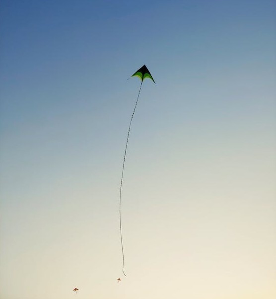 green-kite-flying-on-sky