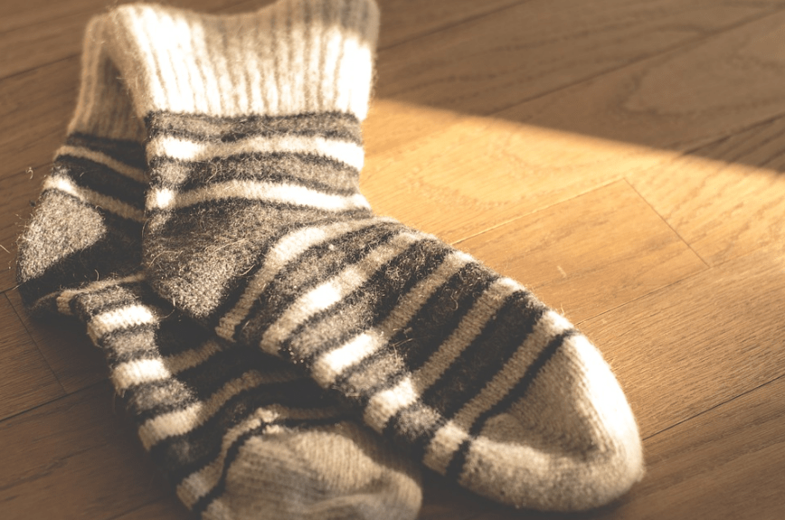 a pair of wool socks