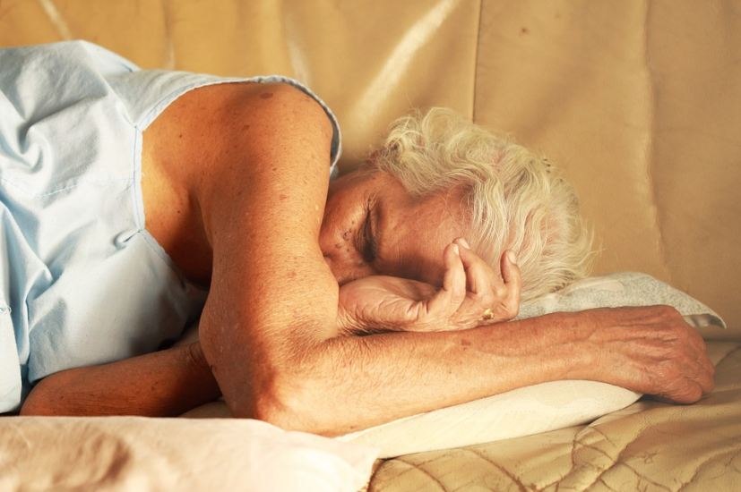 An old woman sleeping