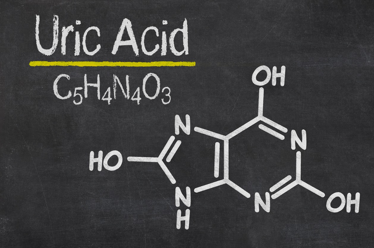 board with the chemical formula of uric acid