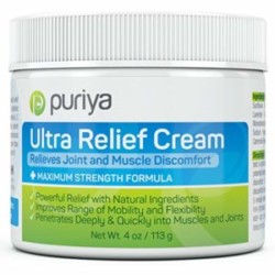 Puriya Ultra Sports Cream with Natural Menthol, Long Lasting Balm for Muscle and Joint Comfort in Leg