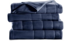 Sunbeam Heated Blanket | 5 Heat Settings, Quilted Fleece, Newport Blue, Twin - BSF9GTS-R595-13A00