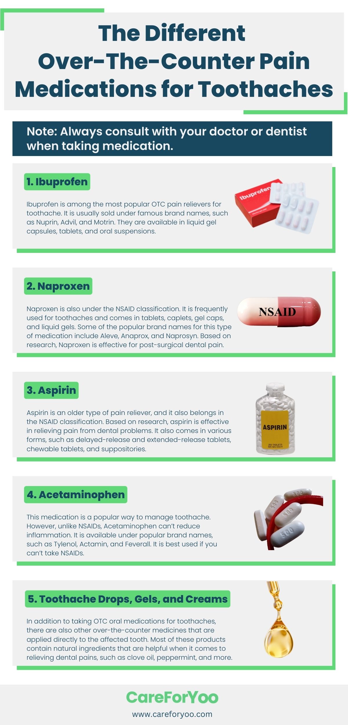 The Different Over-The-Counter Pain Medications for Toothaches