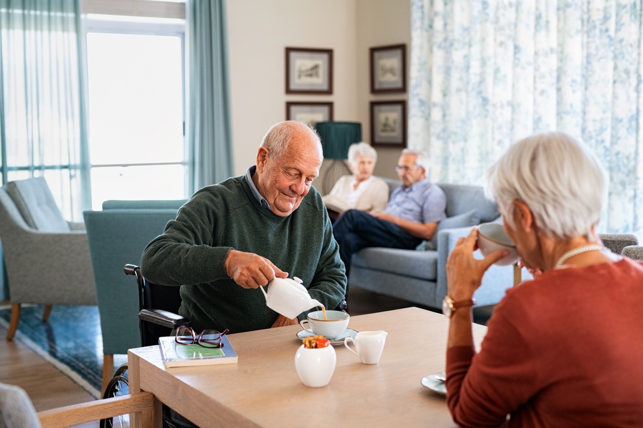 seniors in a residential care home