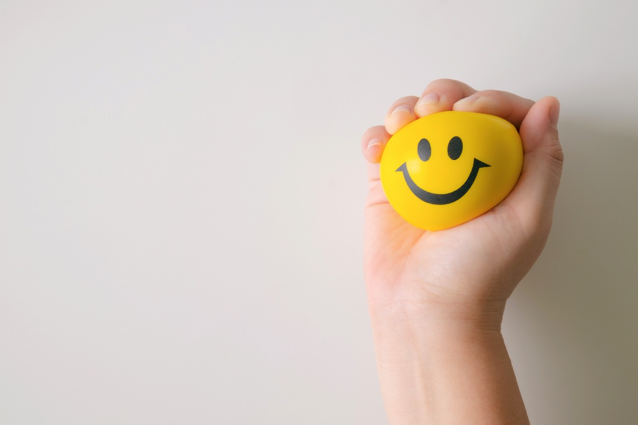 stress ball with a smiley face