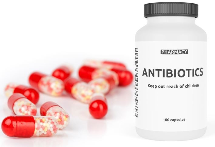a bottle of antibiotics