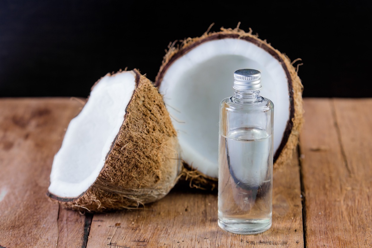 a bottle of coconut oil