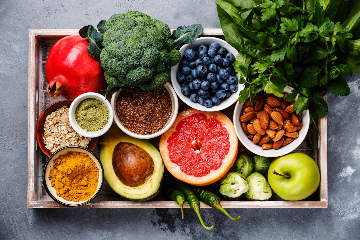 superfoods on a tray