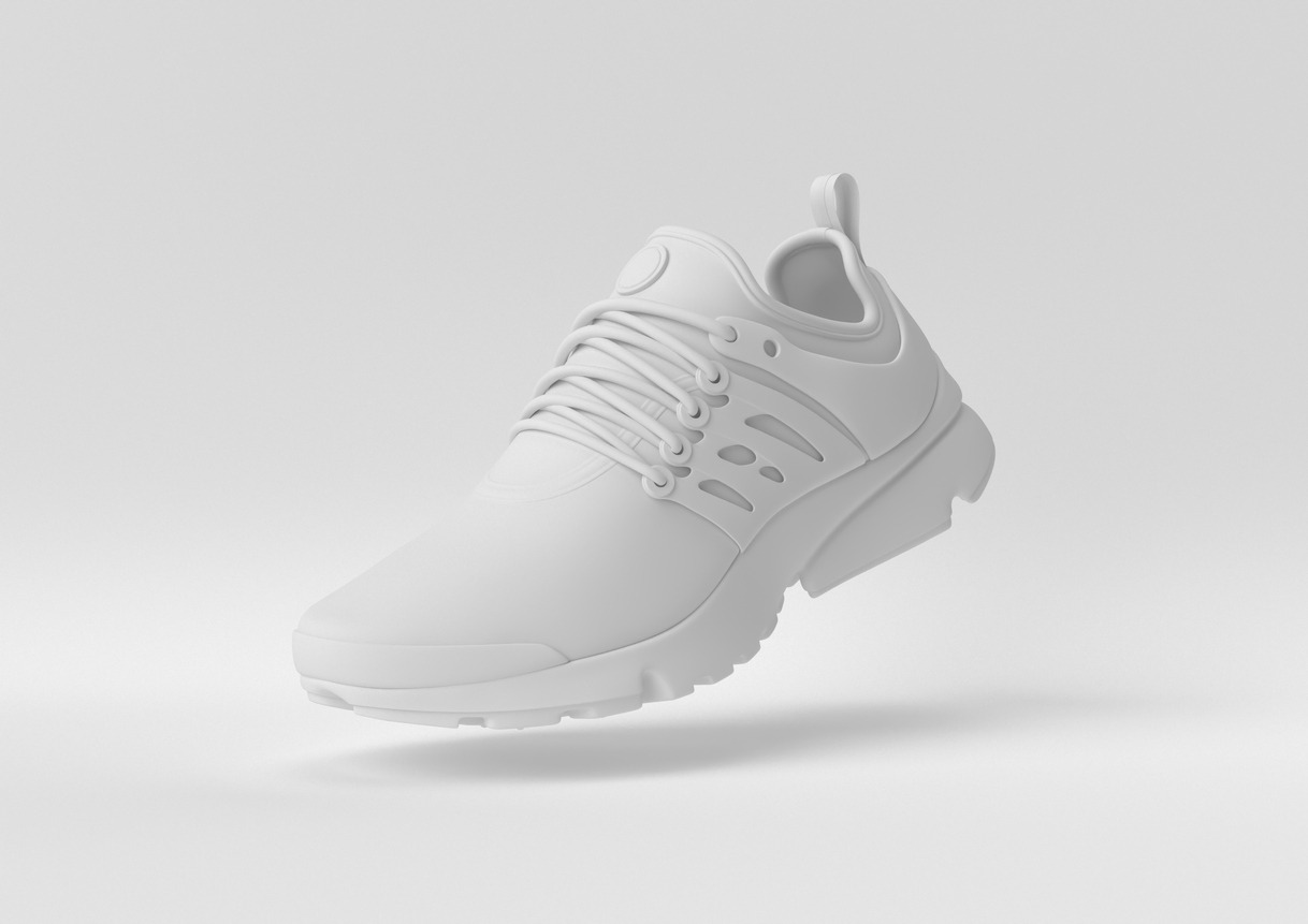 white sports shoe