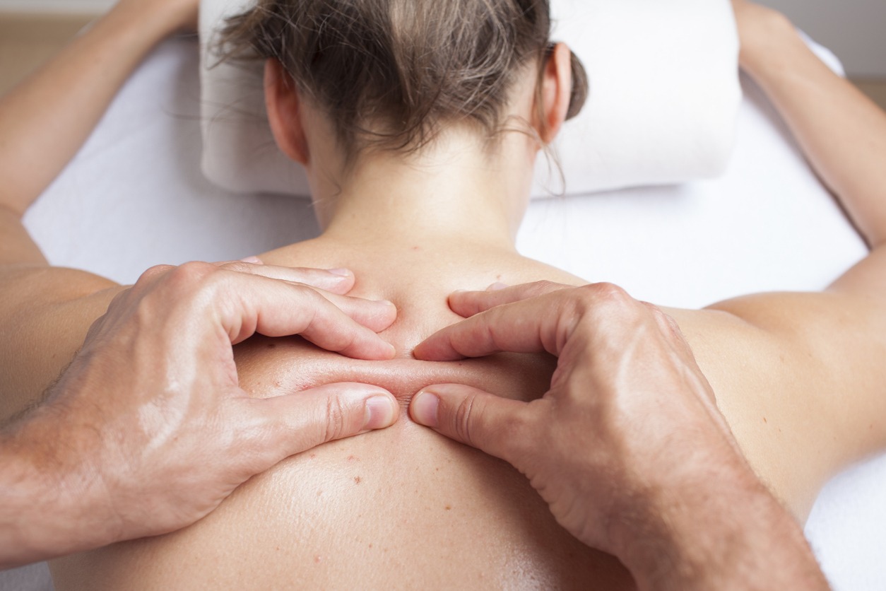 woman receiving a myofascial massage