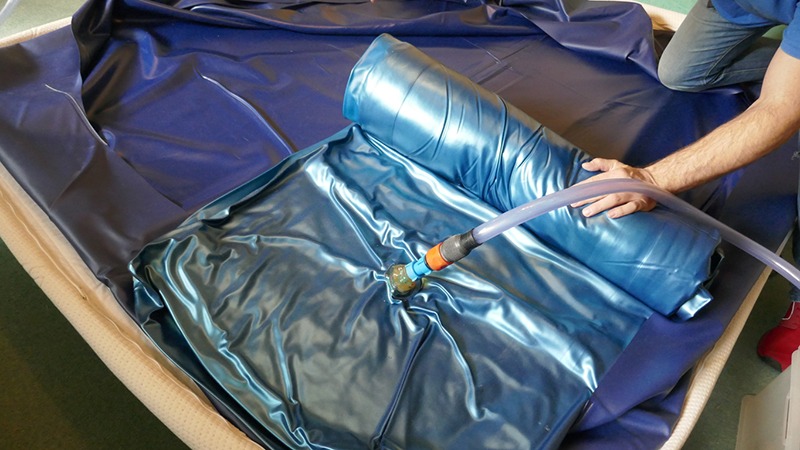 emptying a waterbed mattress