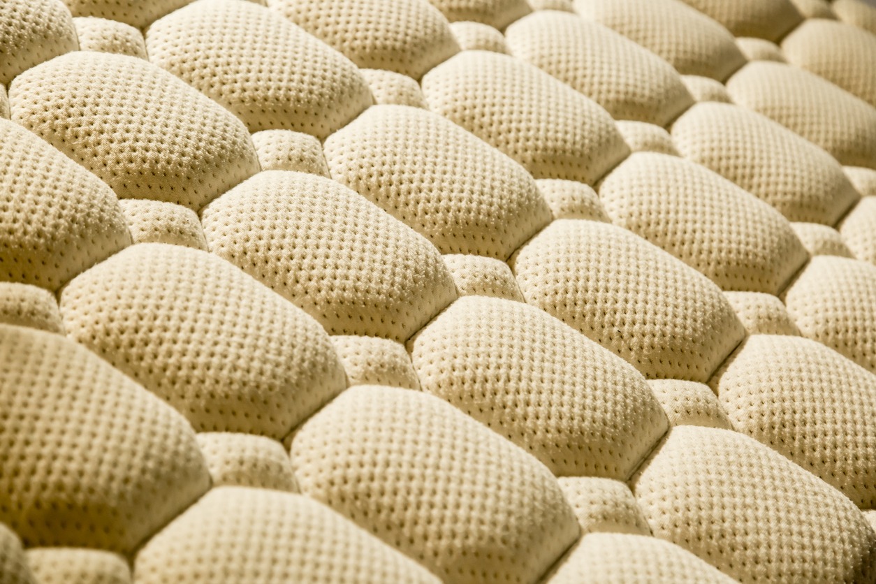 white color comfortable mattress closeup macro view pattern background