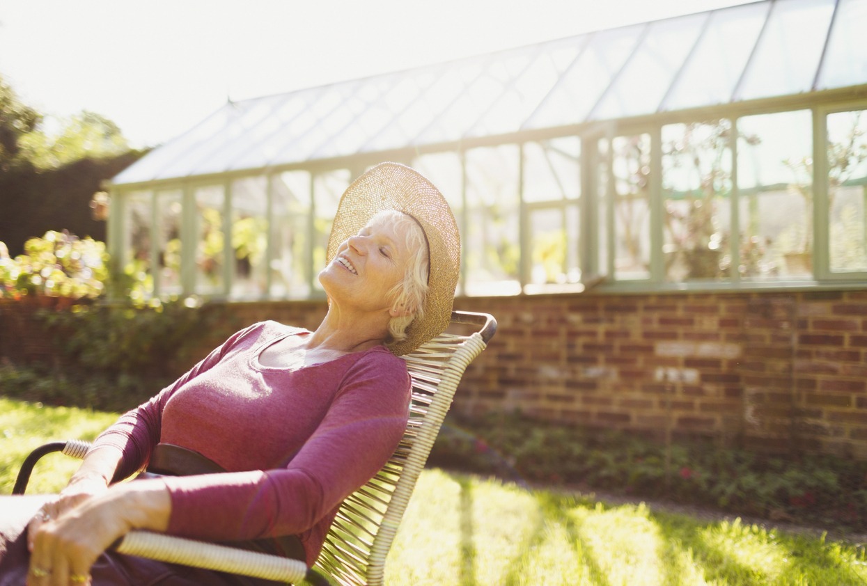 senior woman relaxing outdoors