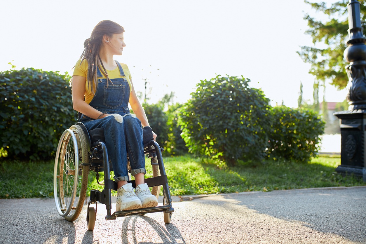 woman sitting on a wheelchair